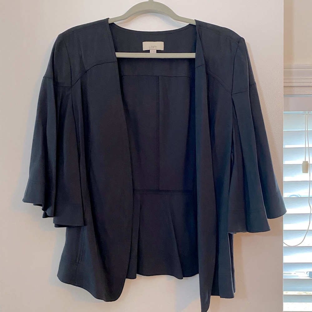 Black Spring Flowy Blazer